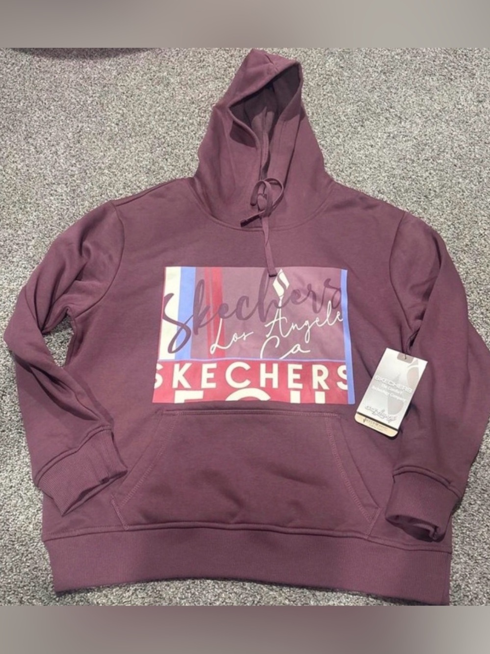 NWT Skechers Women Maroon Logo Hoodie